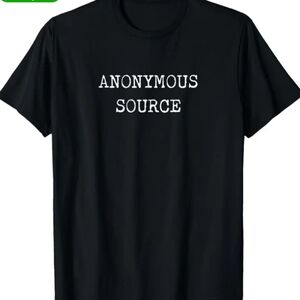 Black Graphic Cotton Tee - Anonymous Source - XL
